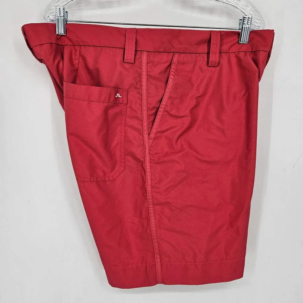 J Lindeberg Shorts Mens 36 32 Activewear Athleisure Casual Chino Fiery Red